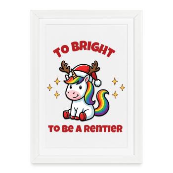 Fabuleuse licorne de Noël arc-en-ciel - Affiche encadrée (27 × 37 cm) - blanc - Devant