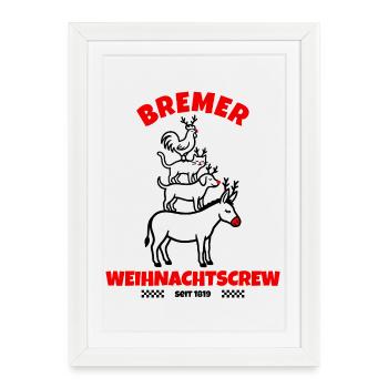 Musiciens de la ville de Brême – Édition de Noël Brême - Affiche encadrée (27 × 37 cm) - blanc - Devant