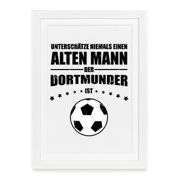 Vieil Homme - Dortmunder | Édition rétro vintage - Affiche encadrée (27 × 37 cm) - blanc - Devant