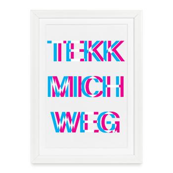 Hardtekk Tekk - Affiche encadrée (27 × 37 cm) - blanc - Devant