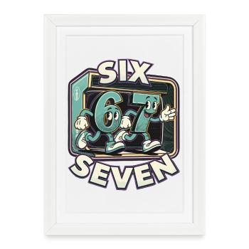 67 Six Sept Six Sept Cadeau Drôle - Affiche encadrée (27 × 37 cm) - blanc - Devant