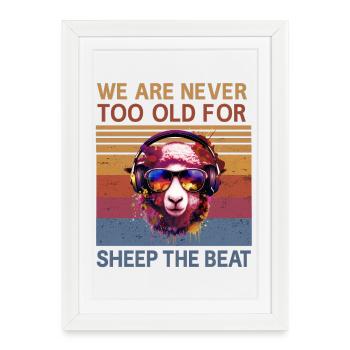 Sheep Beat Retro Vibes - Framed poster (27 × 37 cm) - white - Front