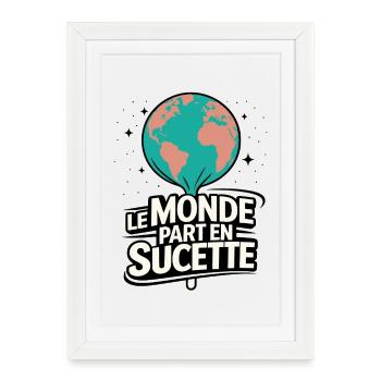 The World Goes Lollipop Globe Pop - Framed poster (27 × 37 cm) - white - Front