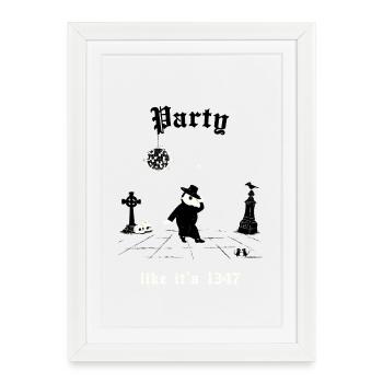 Comme si c’était 1347 Tee - Affiche encadrée (27 × 37 cm) - blanc - Devant