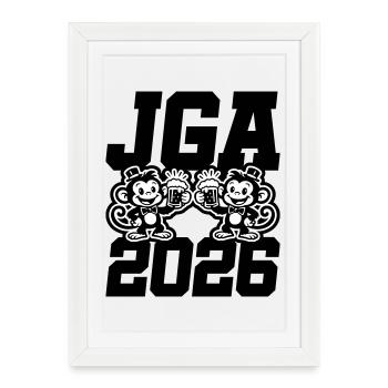 Singes de la fête de garçon Jga 2026 - Affiche encadrée (27 × 37 cm) - blanc - Devant