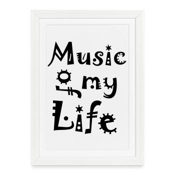 La musique de ma vie - Affiche encadrée (27 × 37 cm) - blanc - Devant