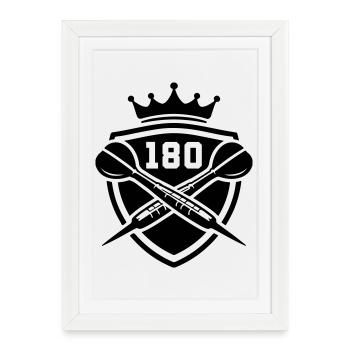 Fléchettes 180 armoiries - Affiche encadrée (27 × 37 cm) - blanc - Devant