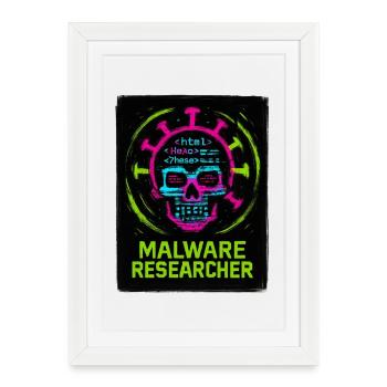 Cybersécurité : Malware Researcher - Affiche encadrée (27 × 37 cm) - blanc - Devant