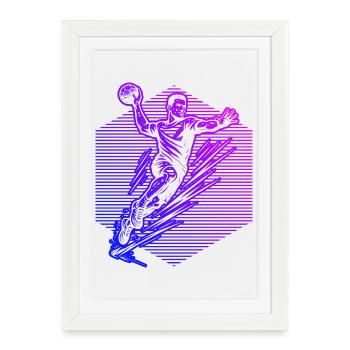 Clear handball message for men - Framed poster (27 × 37 cm) - white - Front