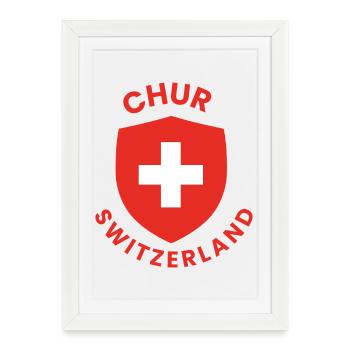 Chur Switzerland Shield Design - Framed poster (27 × 37 cm) - white - Front