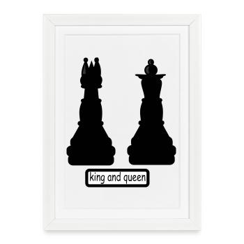 king_and_queen - Affiche encadrée (27 × 37 cm) - blanc - Devant