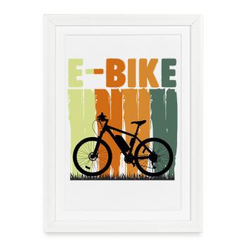 Motif du bloc de couleur du vélo électrique - Affiche encadrée (27 × 37 cm) - blanc - Devant