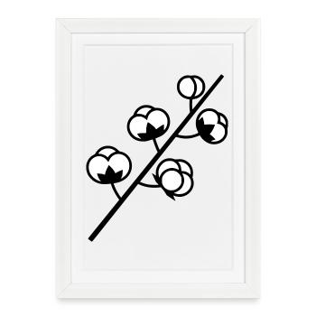 Usine de branche de coton - Affiche encadrée (27 × 37 cm) - blanc - Devant