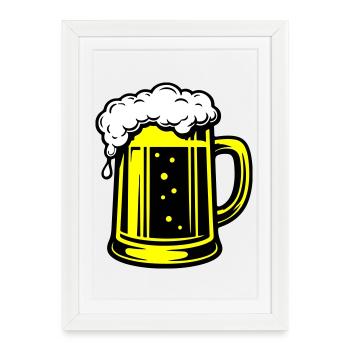 Beer Mug Symbol Beer - Framed poster (27 × 37 cm) - white - Front