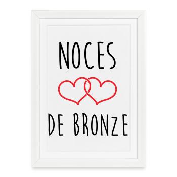 noces de bronze 22 ans d'amour - Affiche encadrée (27 × 37 cm) - blanc - Devant