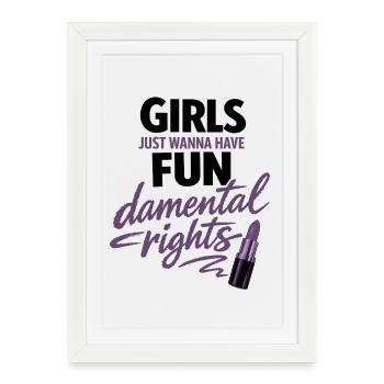 Les filles veulent simplement avoir des droits éducatifs - Affiche encadrée (27 × 37 cm) - blanc - Devant