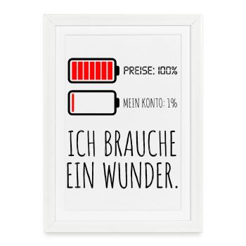 Prix, 100 % Mon compte 1 % - Affiche encadrée (27 × 37 cm) - blanc - Devant