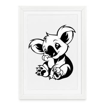 Cute koala sitting playfully - Framed poster (27 × 37 cm) - white - Front