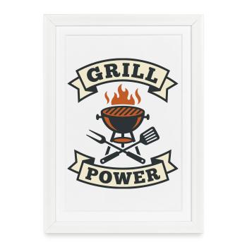 Power of the Grill Kettle and Utensils - Framed poster (27 × 37 cm) - white - Front