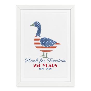 USA 250th Anniversary Floral Patriotic - Framed poster (27 × 37 cm) - white - Front