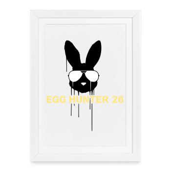 Pâques du Chasseur d’œufs 2026 - Affiche encadrée (27 × 37 cm) - blanc - Devant