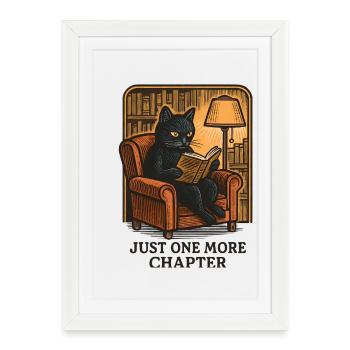 Another chapter on cat reading - Framed poster (27 × 37 cm) - white - Front