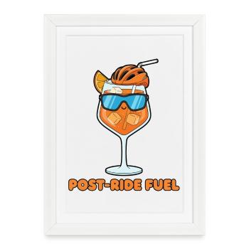 Carburant de Kawaii Cycling Drink Post-Ride - Affiche encadrée (27 × 37 cm) - blanc - Devant