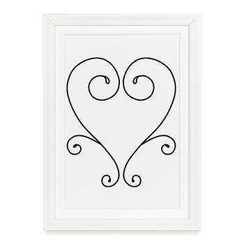 Swirly Heart Design - Framed poster (27 × 37 cm) - white - Front