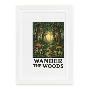Forest path of hikers - Framed poster (27 × 37 cm) - white - Front