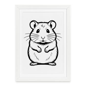 hamster - Affiche encadrée (27 × 37 cm) - blanc - Devant