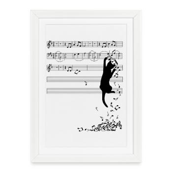 Art musical des chats - Affiche encadrée (27 × 37 cm) - blanc - Devant