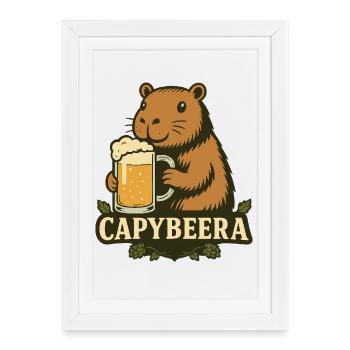 Capybeera - a fuel animal for many occasions - Framed poster (27 × 37 cm) - white - Front