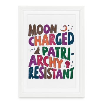 Bunt chargé de lune, résistant au patriarcat - Affiche encadrée (27 × 37 cm) - blanc - Devant