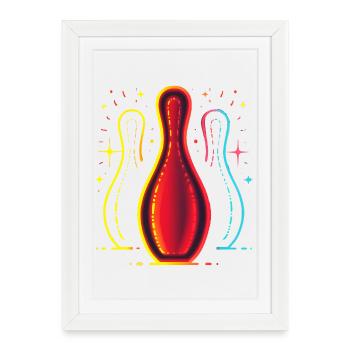 Vintage Bowling - Affiche encadrée (27 × 37 cm) - blanc - Devant