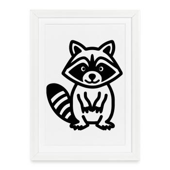 raton laveur - Affiche encadrée (27 × 37 cm) - blanc - Devant