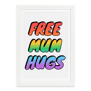 câlins gratuits pour maman - Affiche encadrée (27 × 37 cm) - blanc - Devant