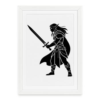 Elfe Noir - Affiche encadrée (27 × 37 cm) - blanc - Devant