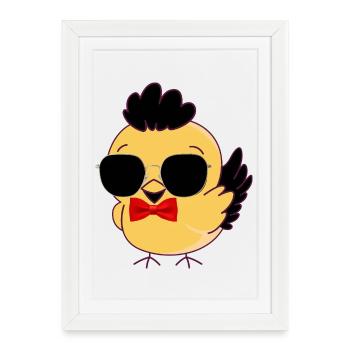 Chic chick sunglasses - Framed poster (27 × 37 cm) - white - Front