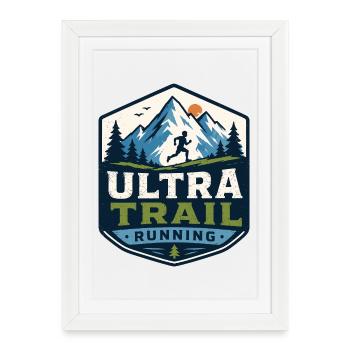 Ultra Trail Running - Affiche encadrée (27 × 37 cm) - blanc - Devant
