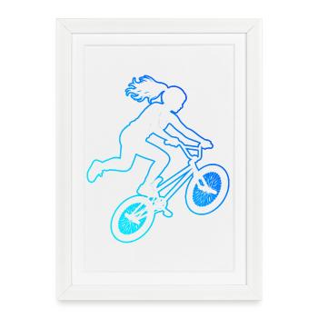 Idée cadeau BMX Racing pour le rider freestyle - Affiche encadrée (27 × 37 cm) - blanc - Devant