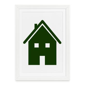 Green House Icon Pattern - Framed poster (27 × 37 cm) - white - Front