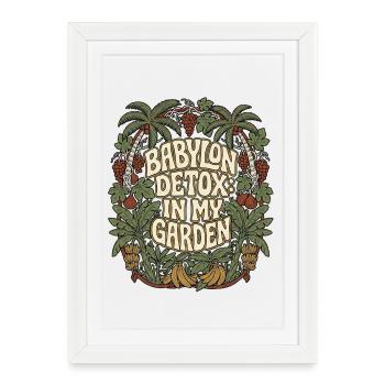Babylon Detox Reggae Garden - Affiche encadrée (27 × 37 cm) - blanc - Devant