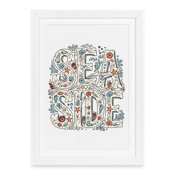 Côté mer - Affiche encadrée (27 × 37 cm) - blanc - Devant