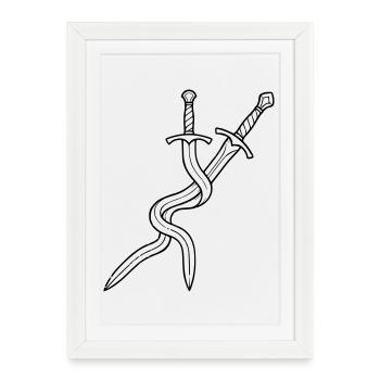 Crossed Swords Fantasy RPG LARP - Framed poster (27 × 37 cm) - white - Front