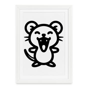 souris - Affiche encadrée (27 × 37 cm) - blanc - Devant