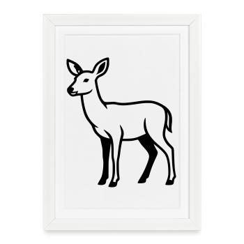 Deer Silhouette Hunter Hunting Club Forester Forest - Framed poster (27 × 37 cm) - white - Front