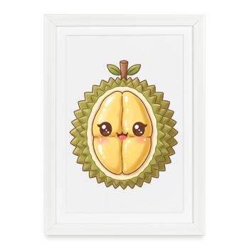 Fruit puant du durian - Affiche encadrée (27 × 37 cm) - blanc - Devant
