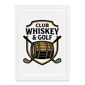 Whiskey Barrel Golf Clubs Men's Excursion Golf - Framed poster (27 × 37 cm) - white - Front