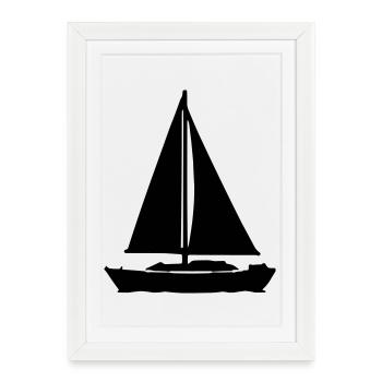 Voilier - Affiche encadrée (27 × 37 cm) - blanc - Devant