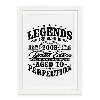 2008 Vintage Born Legends Vintage Birthday - Framed poster (27 × 37 cm) - white - Front